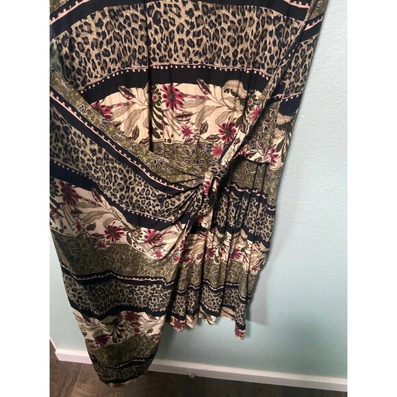 Vintage Jessica Howard Women's Brown Cheetah Print Midi Wrap Dress Size 6 - Picture 3 of 7